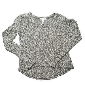 Aeropostale Womens Sweater Small Green White Round Neck Semi-sheer